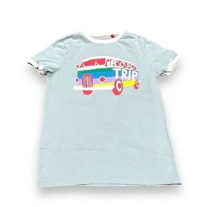 Mini Boden Road Trip Bus blue short sleeve t shirt size 9